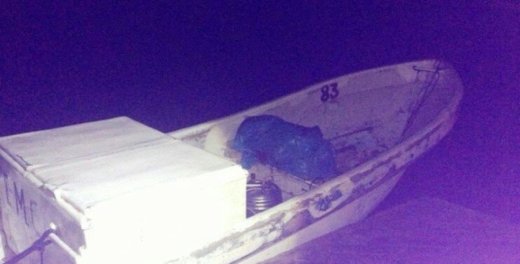 Evidencia. En la embarcación tenían 150 kilogramos de pepino de mar