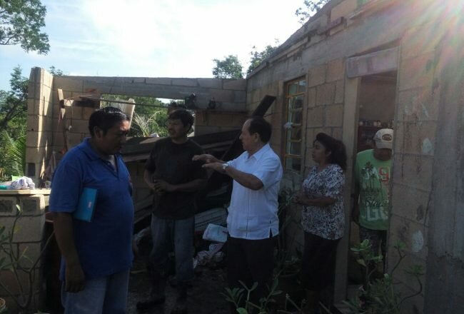 Una tromba afecta casas en Hecelchakán