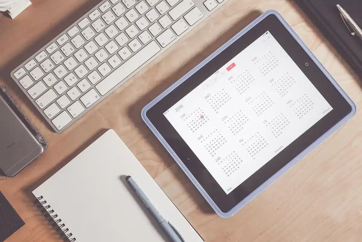 Calendario marcando los días trabajados durante el año